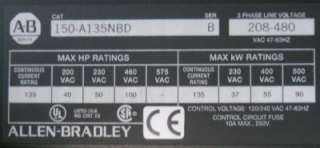 ALLEN BRADLEY 150 A135NBD SERIES B SMART MOTOR CONTROLLER, NIB  