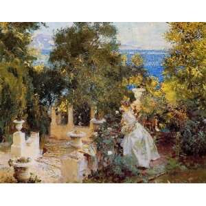   24x36 Inch, painting name Garden in Corfu 1, by Sargent John Singer
