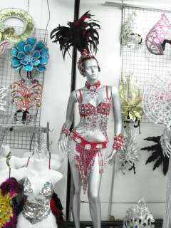   Veags Feather Burlesque Showgirl Headdress Costume Set XS XL  