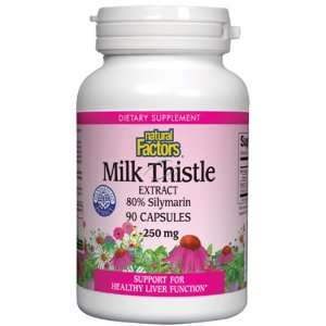 Milk Thistle Extract 80% Silymarin, 90 Capsules, 250 mg, From Natural 