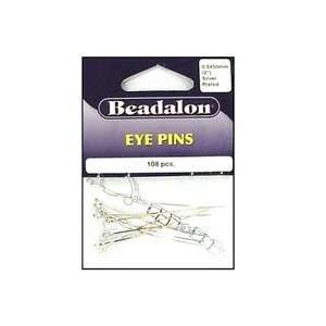  Beadalon Eye Pins 0.5x50mm 2 Silver Plate 108 Piece (Pack 