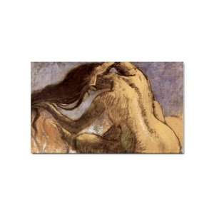  Female Combing Hair By Edgar Degas Magnet