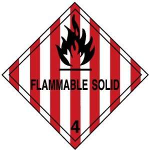  4 x 4 D.O.T. Labels   Flammable Solid Office Products