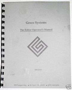 Greco Systems Operators Manual OM 6064 CNC VMC HMC  