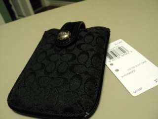 NEW COACH black signature small electronic case iphone/blackberry 