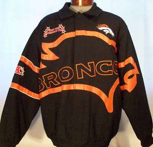 DENVER BRONCOS thick WOOL & LEATHER JACKET G III Large  