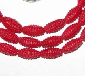 VINTAGE RED CZECH CORN ON A COB GLASS TRADE BEADS  