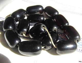 Antique Turkish Dark Cherry Amber Bakelite Prayer Worry Huge Beads 64 