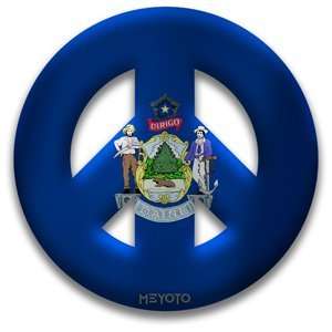  Peace Symbol Window Cling of Maine Flag 