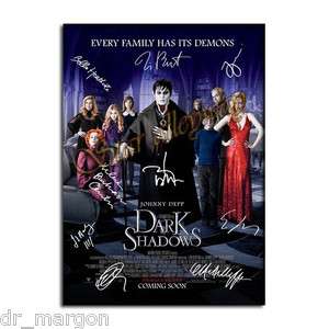 Dark Shadows autograph poster reprint Johnny Depp/Tim Burton.Helena 