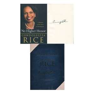 Condoleeza Rice Autographed No Higher Honor Collectors Edition Book 