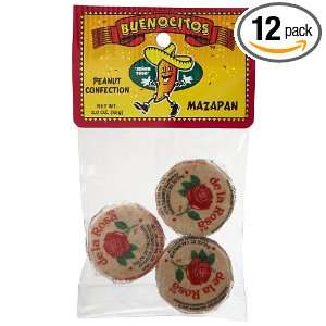 BUENOCITOS Mazapan (Peanut Confection), 3 Ounce Bags (Pack of 12)