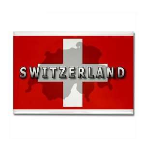  Switzerland Flag Plus Flag Rectangle Magnet by  