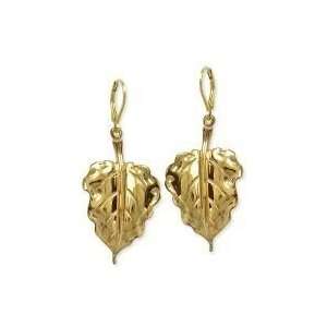  14k Gold Vermeil Leaf Earrings: Jewelry
