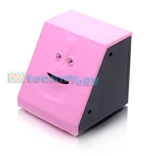Hot Novelty Pink Cute Face bank Face Bank Sensor Coin Money Box 