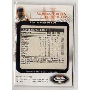  2002 Fleer Box Score 5 Debut Andres Torres 0005/2002 Baseball 