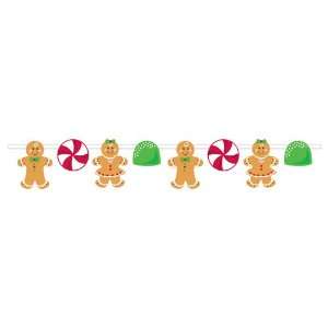  Gingerbread Party Garlands with Glitter Cutouts 