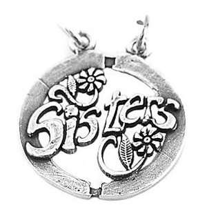  Silver One Sided Shareable Breakable Sisters Flowered 
