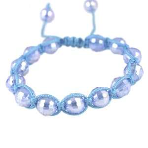   Blue Iridescent Shamballa Style Bracelet: Stackable Bracelets: Jewelry