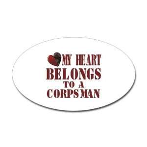  my heart corpsman Military Oval Sticker by  Arts 