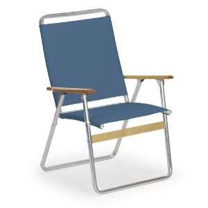   Original Highback Folding Beach Arm Chair, Navy: Patio, Lawn & Garden