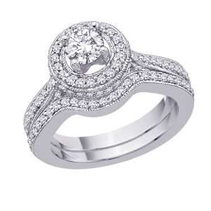 14K White Gold 1 1/5 ct. Diamond Bridal Engagement Set (G H Color, SI2 