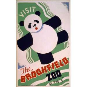  1938 poster Visit the Brookfield Zoo by the L / Gregg 