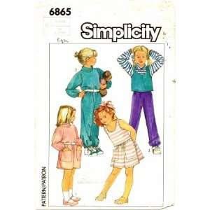  Simplicity 6865 Sewing Pattern Girls Pullover Dress Top 
