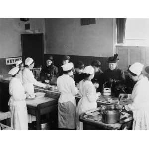  Women Serving Food in a Public Kitchen During World War I 