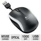 Logitech M125 Retractable Corded USB Scroll Optical Mouse  Brand NEW