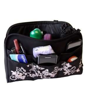   Black Floral Handbag / Purse Organizer Insert Limited Edition: Beauty