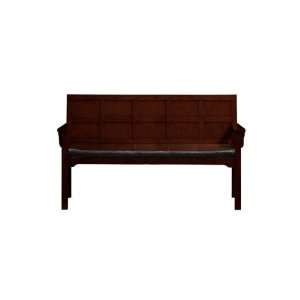 Craftsman 60w Bench With Back And Leather upholstered Seat:  