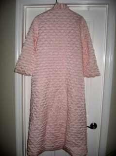 Vintage  Pink Quilted Full Length Ladies Robe SIZE XL 14 16 