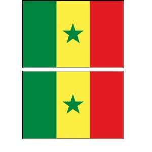  2 Senegal Senegalese Flag Stickers Decal Bumper Window 