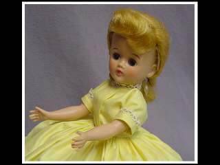 VOGUE Jill Blonde Doll 1957 wearing Tagged Yellow Mint Dress  