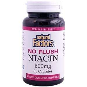 Natural Factors Factors, No Flush Niacin, 500 mg, 90 Capsules