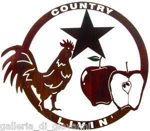 Country Living Metal Wall Art Rooster Chicken 24  