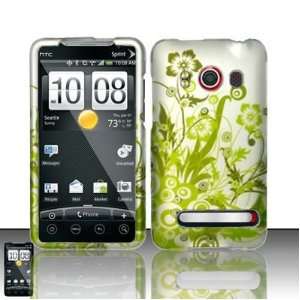  HTC Evo 4G Green Vines Rubberized Hard Case (free EDS 