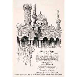  1927 Ad Thomas Cook Temple Pearl Egypt Mosque Cairo Homeric Cruise 