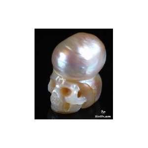  UNUSUAL, 0.7 Pearl Carved Crystal Skull