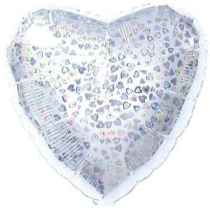  18 Silver Heart Pattern Dazzleloon Balloon Health 