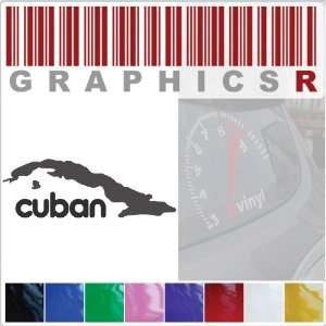  Sticker Decal Graphic   Cuba Cuban Country Silouette Pride 