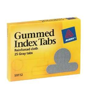  Avery Gummed Index Tabs, 25 Gray Tabs, Pack of 25 (59112 