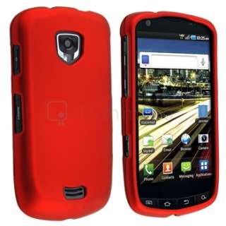 Red Hard Case+Car Charger+LCD For Samsung Droid Charge  