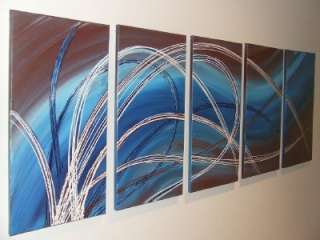 BLUE CARAMEL CREAM HUGE ABSTRACT PAINTING by *STEPHANIE  