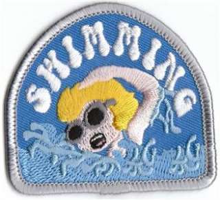Girl Boy SWIMMING Fun Patches Crests Badges SCOUTS GUIDES Iron On 
