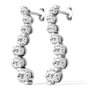   ctw Beautiful Journey Diamond Earrings 14k Gold G SI 1 SE23: Jewelry