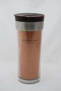 2007 Starbucks Coffee Travel Mug Cup Tall 16 ounce Brown Shimmer 