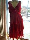   Liz Claiborne Womens Size 4 Red Special Occasion Tiered Cruise Dress