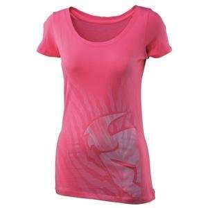   Motocross Womens Zerva Scoop Neck T Shirt   Large/Pink Automotive